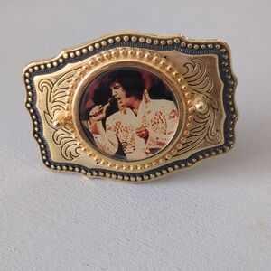 Gold-Tone Elvis Presley Decorative Belt Buckle - Vintage Style